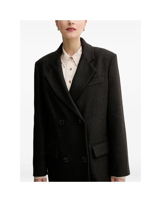 Sessun Black Nara Double-Breasted Coat