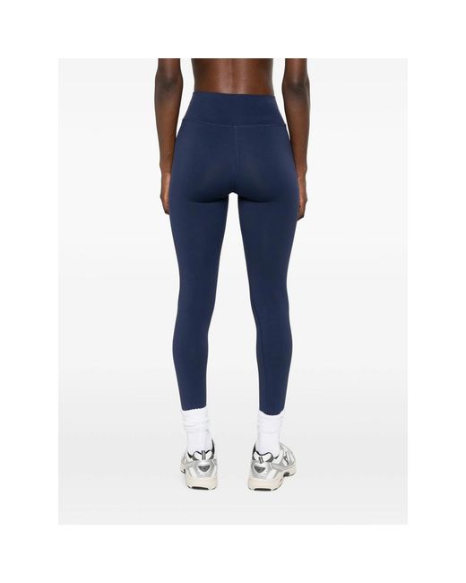 Sporty & Rich Blue Logo-Print Performance Leggings
