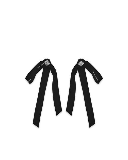 Marc Jacobs Black Clip-On Earrings Grosgrain