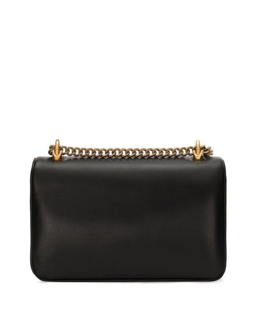 Dolce & Gabbana Black Medium Devotion Leather Crossbody Bag