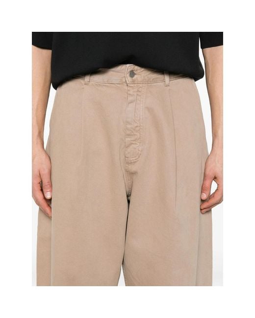 Studio Nicholson Natural Pleated Carpenter Trousers for men