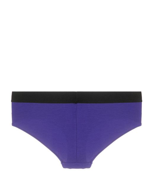 Tom Ford Purple Signature Boy Logo-Band Briefs