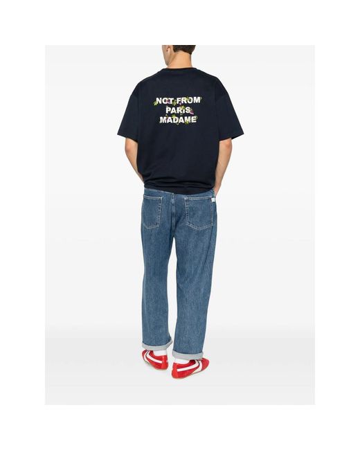 Drole de Monsieur Blue Short-Sleeves T-Shirt for men