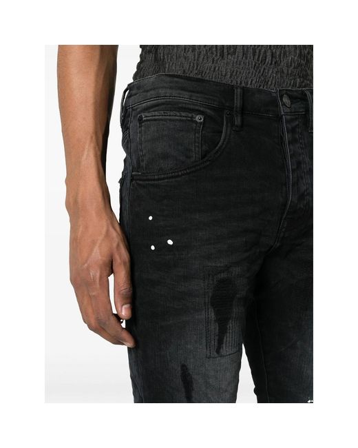 Purple Brand Black Mid-Rise Skinny Jeans for men