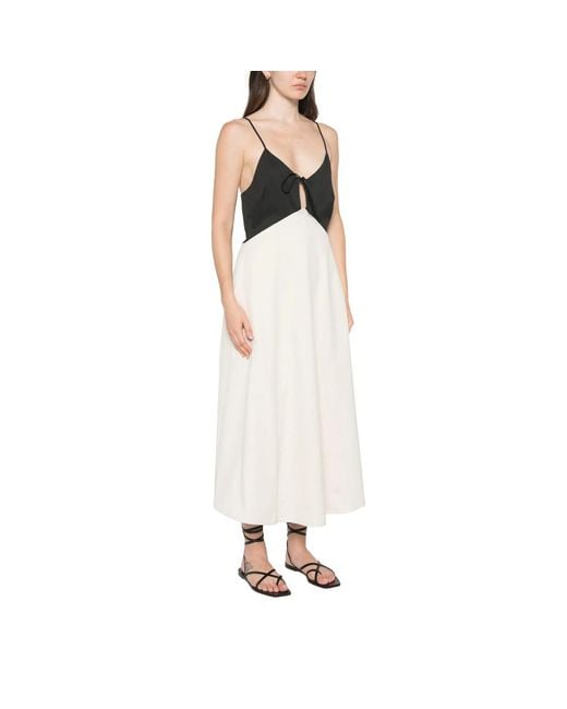 Sea White Angelina V-Neck Midi Dress