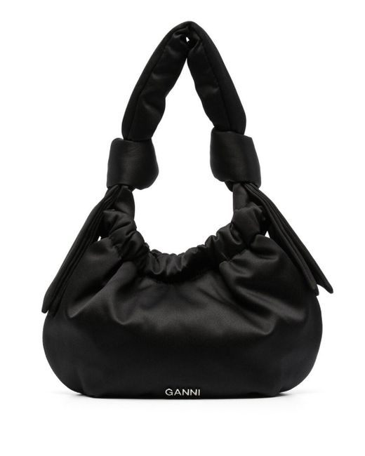Ganni Black Drawstring-fastening Shoulder Bag