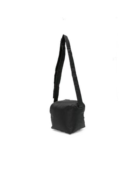 Y-3 Black Padd Logo-Print Padded Messenger Bag for men
