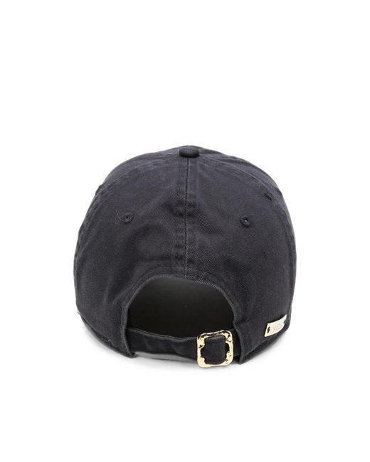 ANOTHER CHANCE Black Embellished Logo-Embroidered Baseball Cap for men