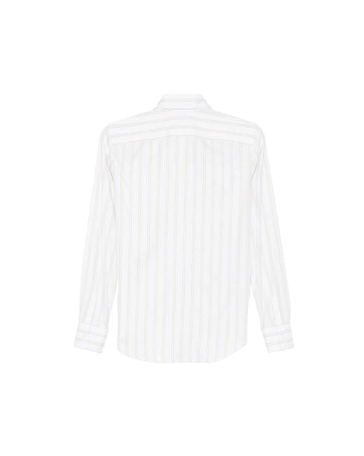 Mazzarelli White Striped Shirt