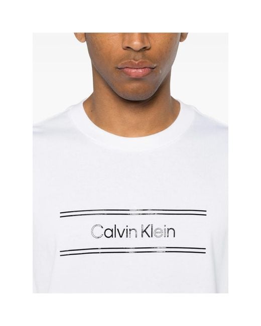 Calvin Klein White T-Shirt Logo Print for men