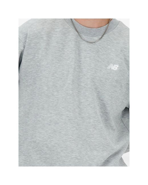 New Balance Gray Essentials Fleece Crew-Neck Sweatshirt for men