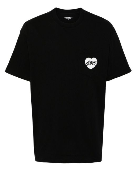 Carhartt Black Amour Logo-Print Cotton T-Shirt for men
