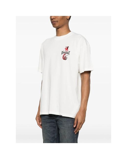Represent White Crew Neck T-Shirt for men