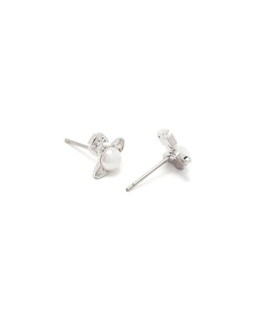 Vivienne Westwood White Balbina Stud Earrings for men