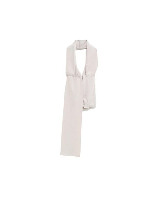 Paloma Wool White Nedel Halterneck Draped Top