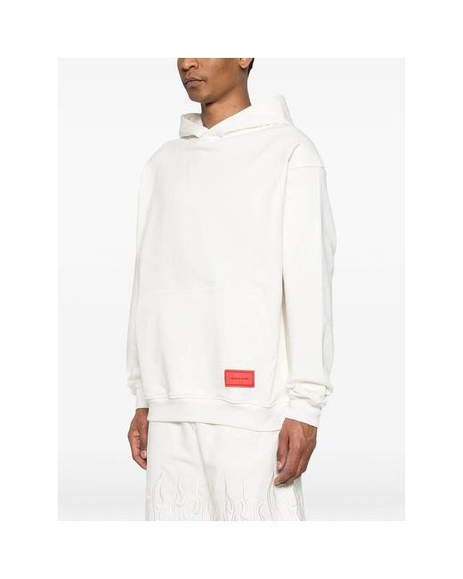 Vision Of Super White Logo-Patch Hoodie for men