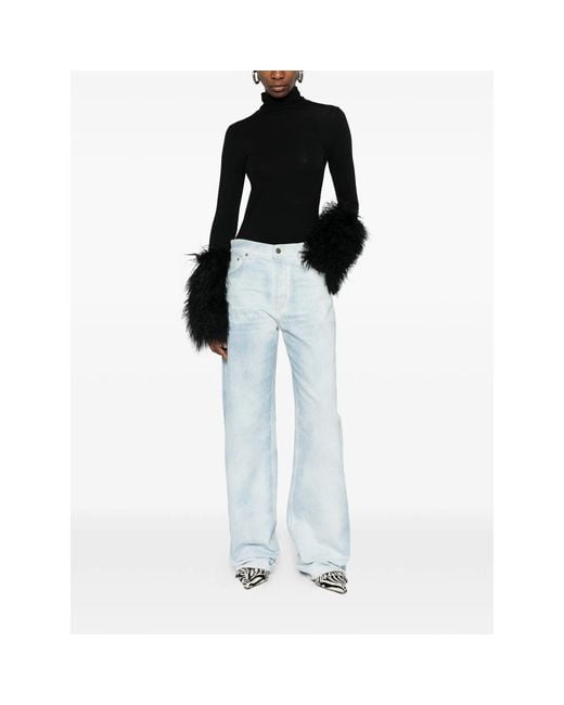 Haikure Blue Five-Pocket Belt-Loop Jeans