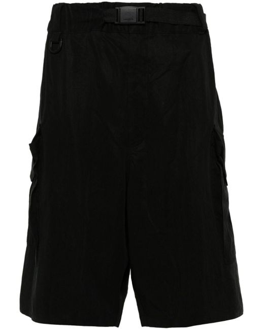 Y-3 Black Twill Cargo Shorts for men