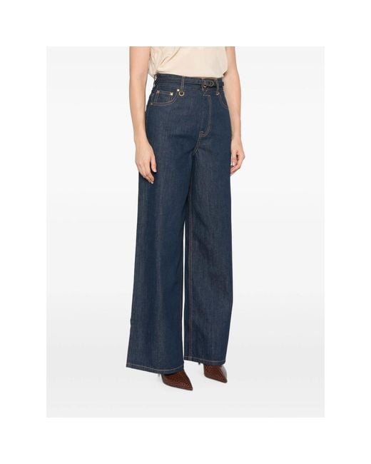 Zimmermann Blue High-Waisted Wide-Leg Jeans