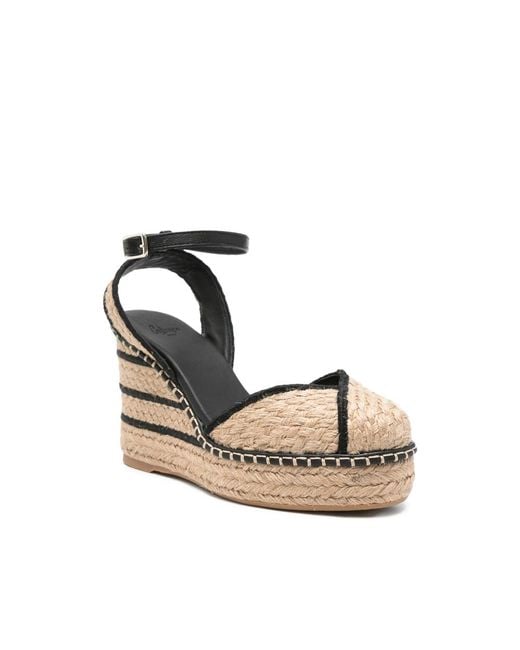 Castaner Metallic Striped Wedge Espadrilles