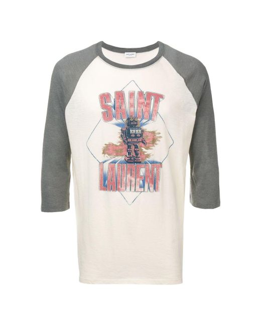 Saint Laurent Multicolor Robot Logo T-shirt for men