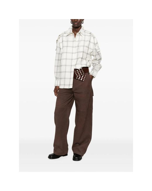 IRO White Check-Pattern Button-Down Shirt
