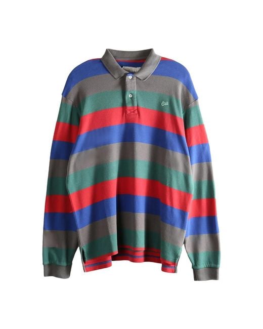 ERL Blue Striped Polo Shirt for men