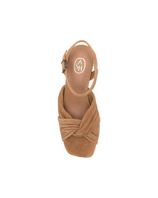 Ash Brown Knotted Platform Sandals