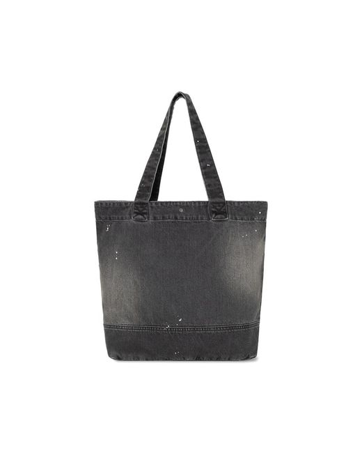 Carhartt Black Paint-Splatter Denim Tote Bag for men