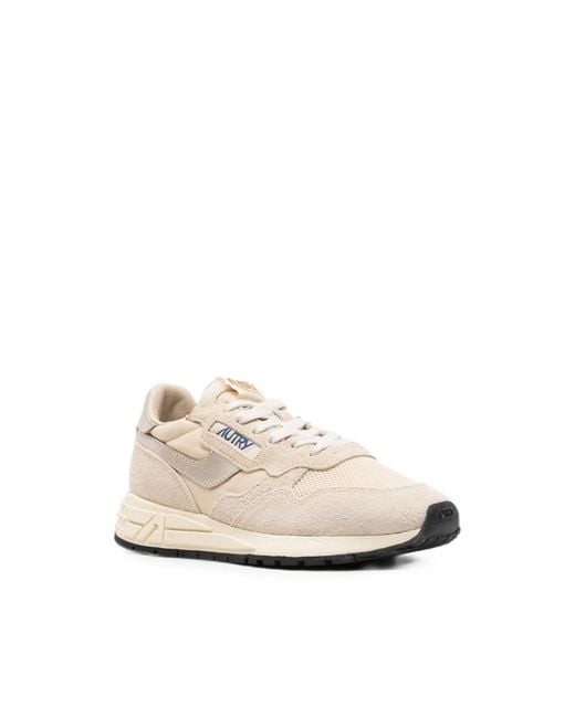 Autry White Reelwind Panelled Suede Sneakers