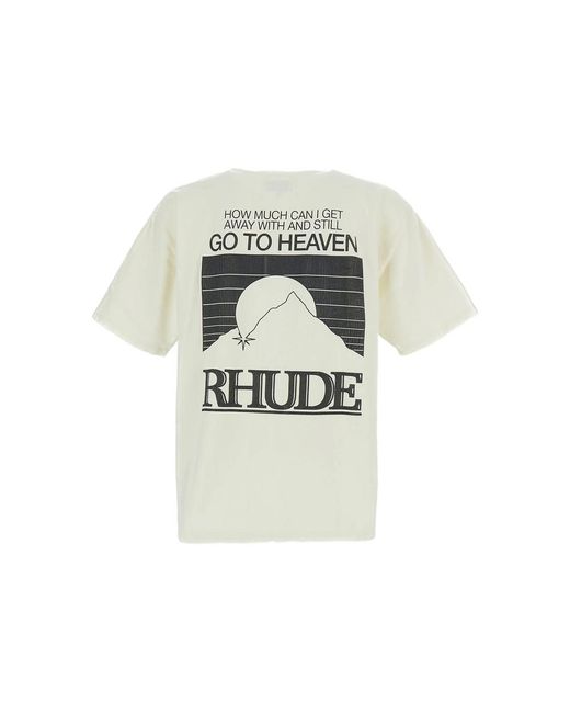 Rhude White T-Shirt Logo Print for men