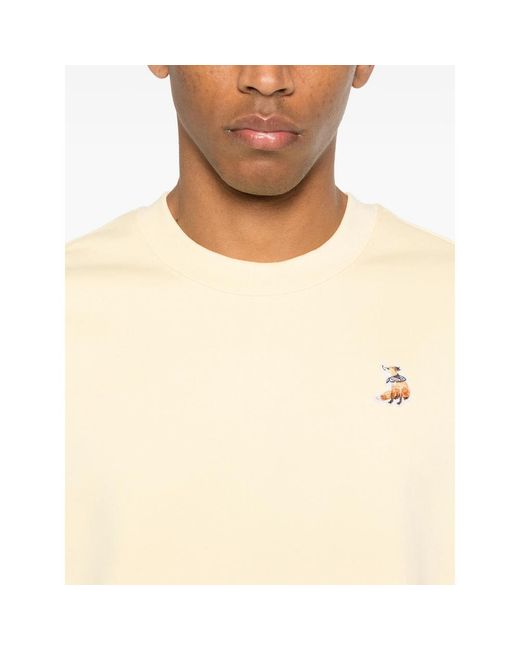 Maison Kitsuné Natural Embroidered Sweatshirt for men