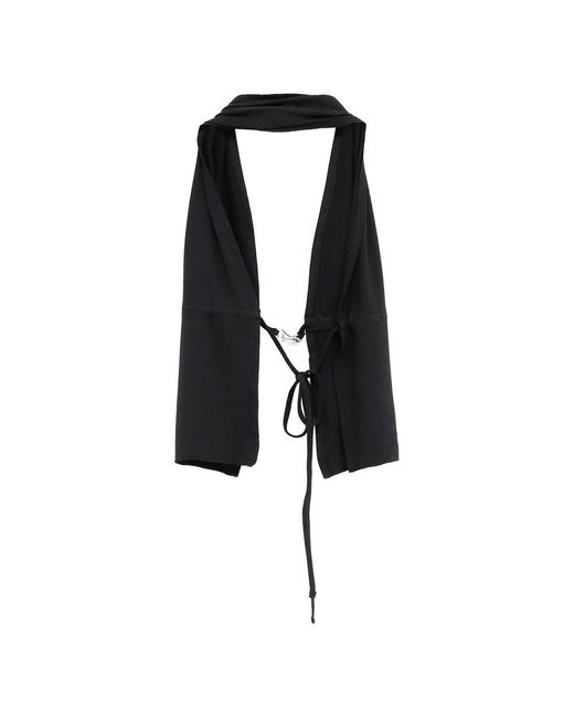 GIMAGUAS Black Mia Draped Buckle Halter Top