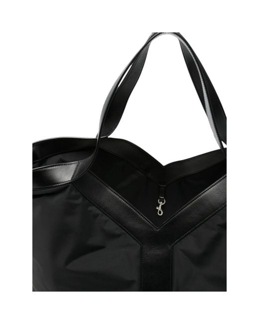 Saint Laurent Black Leather-Trim Tote Bag for men