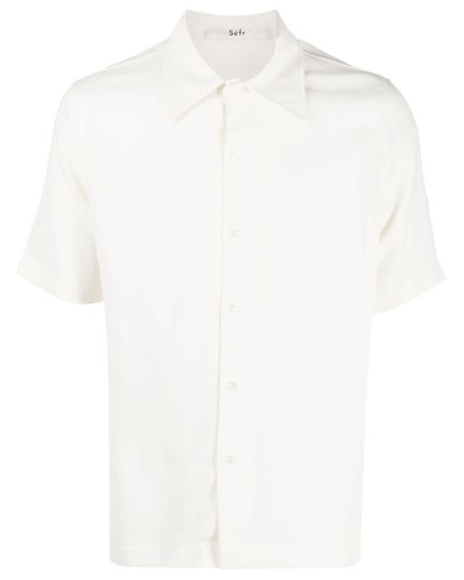 Séfr White Buttoned Short-Sleeved Shirt for men