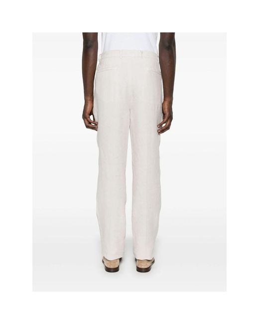 Brunello Cucinelli White Neutrals Trousers for men