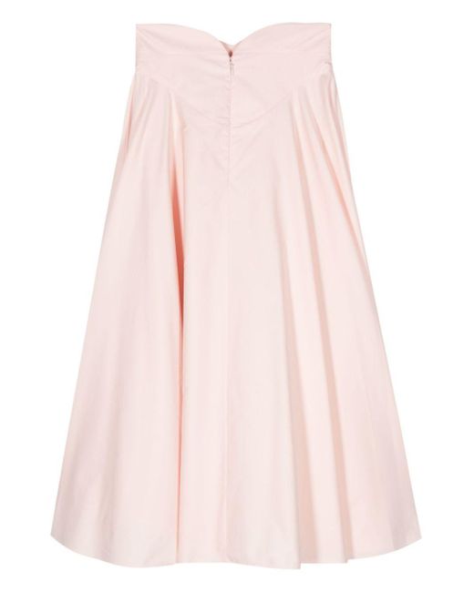 Alexander McQueen Pink Cotton Flared Midi Skirt