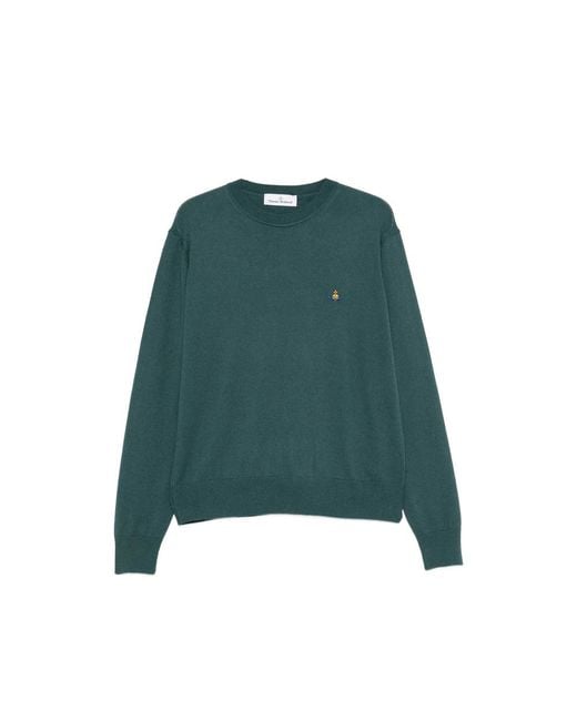 Vivienne Westwood Green Alex Orb-Embroidered Sweater for men