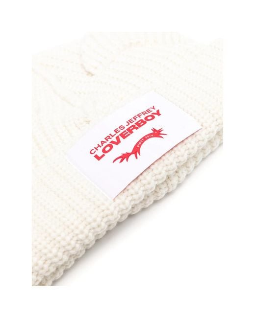 Charles Jeffrey White Chunky Ears Beanie for men
