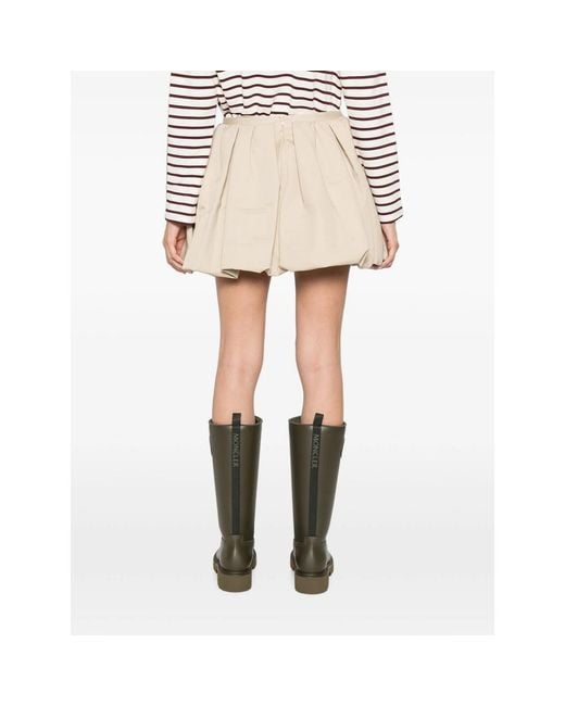 Patou Natural Bow-Detail Bubble-Hem Skirt