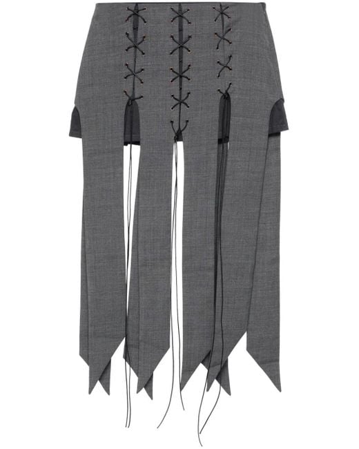 AVAVAV Gray Strap-Detail Skirt
