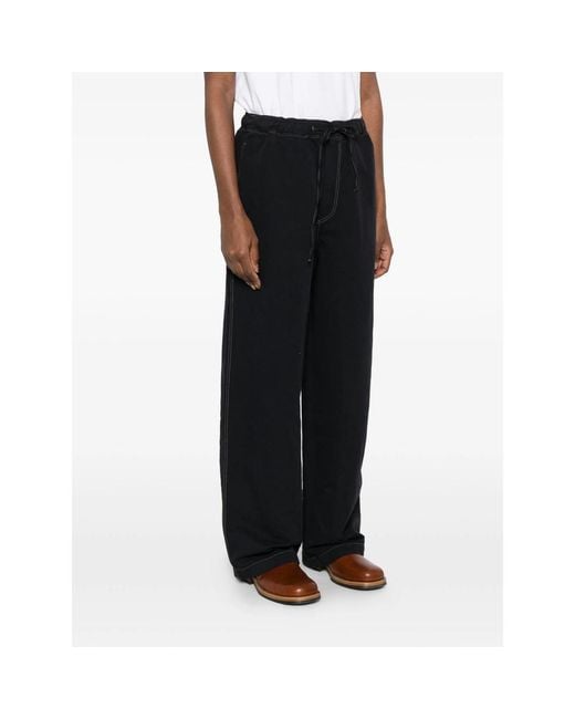 Studio Nicholson Black Drawstring Trousers