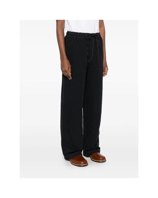 Studio Nicholson Black Drawstring Trousers