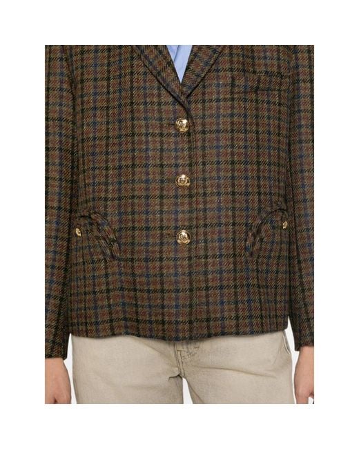 Blazé Milano Brown Check-Pattern Jacket
