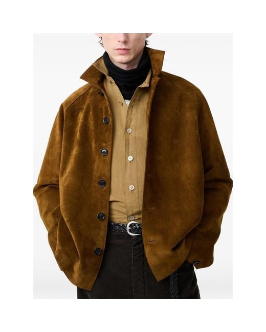 Studio Nicholson Brown Bowe Suede Jacket for men