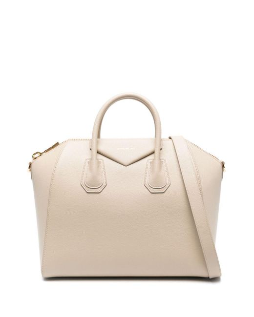 Givenchy Natural Logo-Stamp Leather Tote Bag