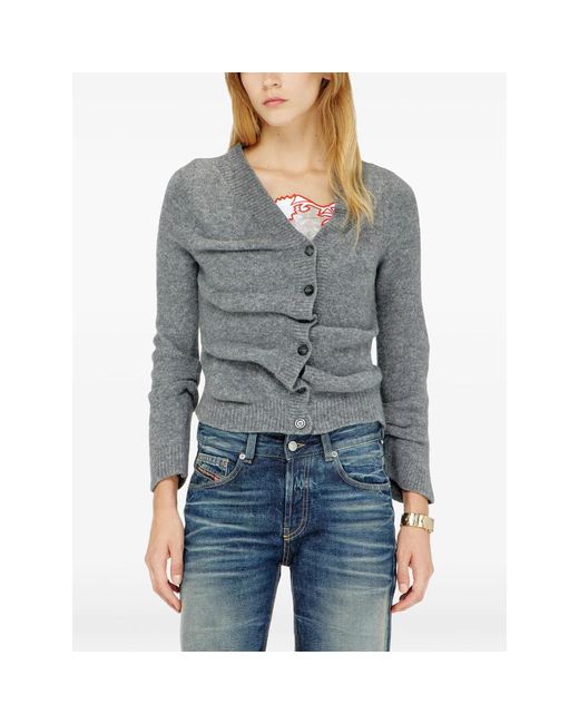 DIESEL Gray Cropped Cardigan