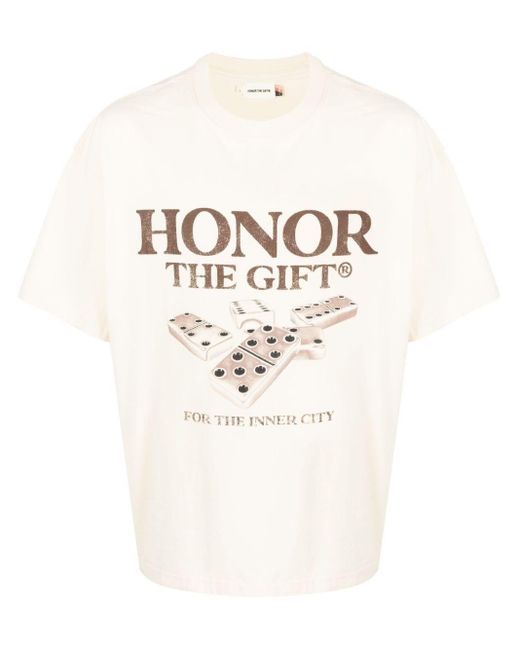 Honor The Gift White Dominoes Cotton T-Shirt for men