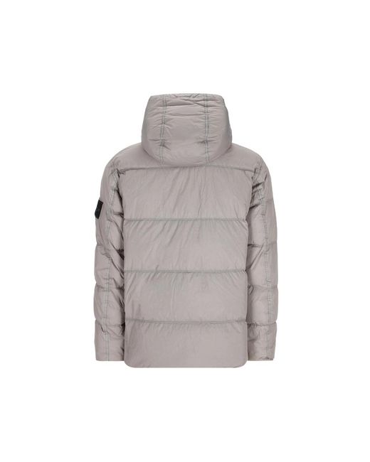 Stone Island Gray Crinkle Reps Ny Padded Jacket for men