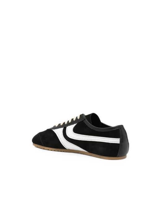 Dries Van Noten Black Suede-Panelled Leather Sneakers for men